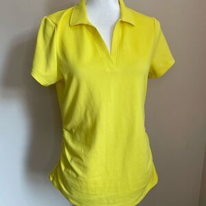 Airflux| Medium| Yellow| PGA Tour| Golf Tee| Moisture Wicking| Super Stretchy